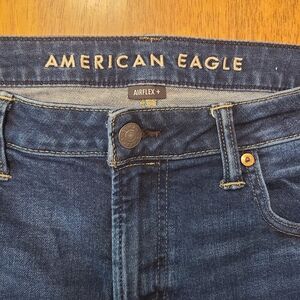 American Eagle Men's Jeans Airflex+ Size 36X32 Original Slim Straight Blue Denim